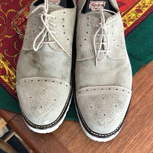 Versace Men's Suede made in Italy shoes in Taupe with Black Insole
